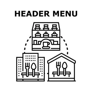 Header menu navigation for food delivery service Stock Illustration