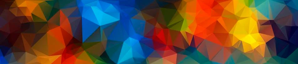 Header. Multicolor geometric rumpled triangular low poly origami style gradie Ilustração Stock