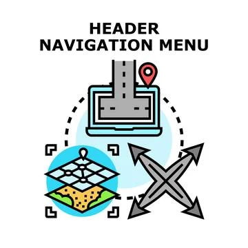 Header navigation menu concept vector icon Stock Illustration