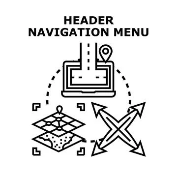 Header navigation menu concept vector icon Stock Illustration