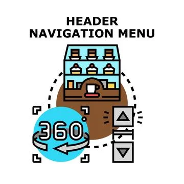 Header navigation menu ui website concept Stock Illustration