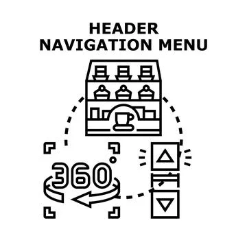 Header navigation menu ui website concept Stock Illustration
