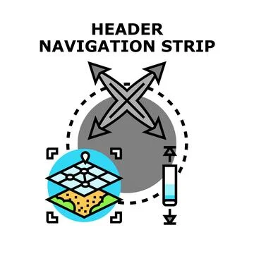 Header navigation strip concept vector illustration Stock Illustration