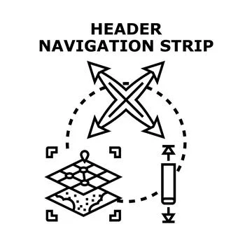Header navigation strip concept vector illustration Stock Illustration