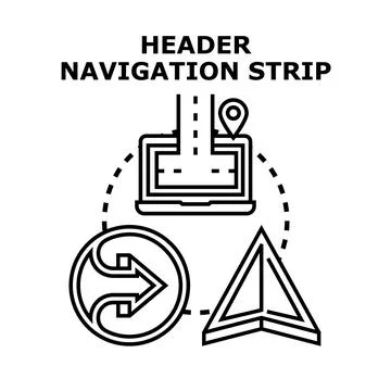 Header navigation strip concept for website interface development Stock Illustration