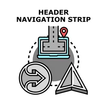 Header navigation strip concept for website interface development 스톡 일러스트