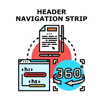 Header navigation strip web development concept イラスト素材