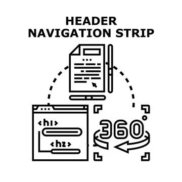 Header navigation strip web development concept Stock Illustration