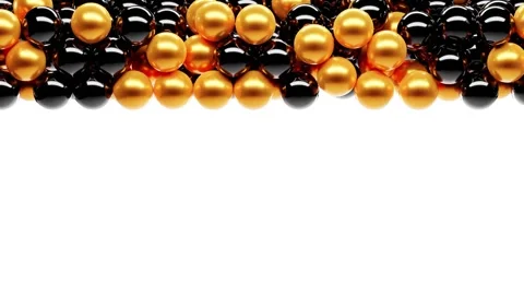 Header pattern for website. Abstract background 3d with golden and black spheres Stock Footage 149765765