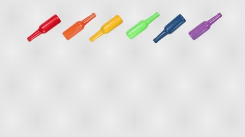 Header Row Pride Flag Beer Bottles / Rainbow Flag Stop Motion Animation Stock Footage 160670081