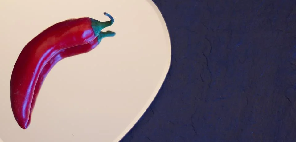 Header showing red chilli pepper against white background Stock Photos