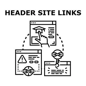 Header site links navigation concept vector illustration Stockillustratie