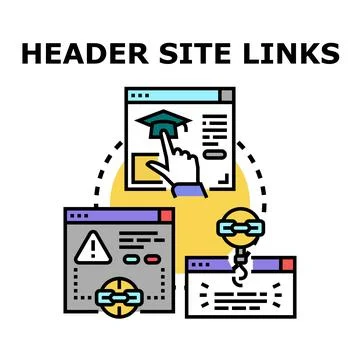 Header site links navigation concept vector illustration Stock Illustration