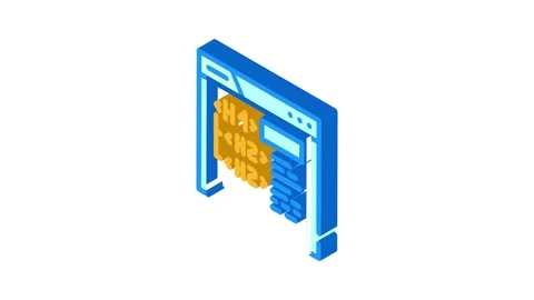 Header tags h1 h2 seo isometric icon animation Stock Footage 327287315
