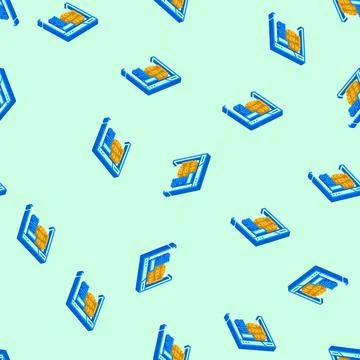 Header tags h1 h2 seo isometric icon seamless pattern Illustrazione stock