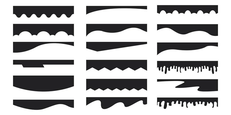 Header web separator divider higlight cover silhouette template, layout curve Stock Illustration
