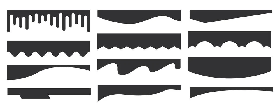 Header web separator divider higlight cover silhouette template, layout curve Stock Illustration