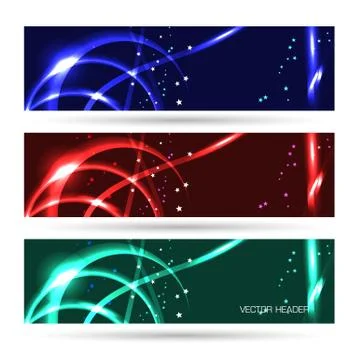 Headers set abstract vector Stock Illustration