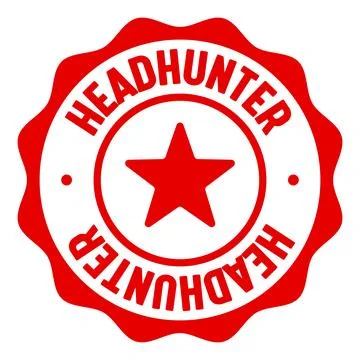 Headhunter seal badge. headhunter label sticker. Vector sign Stock Illustration