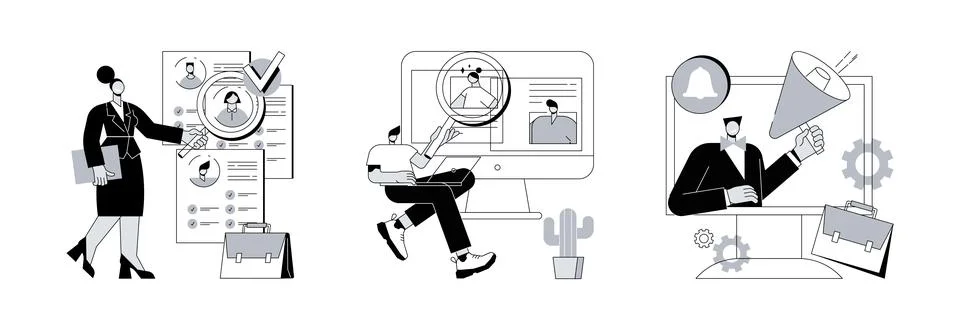 Headhunting abstract concept vector illustrations. Stock-Illustration