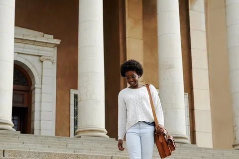 Heading to her next class Stock Photos