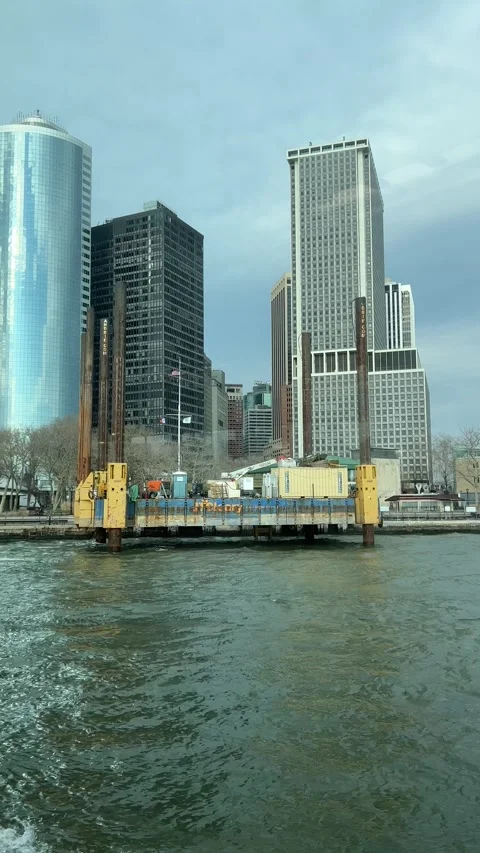 Heading Toward Lower Manhattan on New York Harbor Stock Footage 245555846