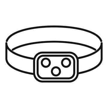 Headlamp flashlight for hiking camping exploring providing light in the dark Stock Illustration