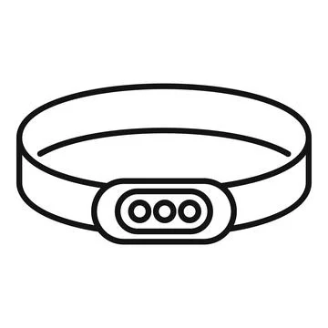 Headlamp flashlight for hiking camping or repairing icon outline style Stock Illustration