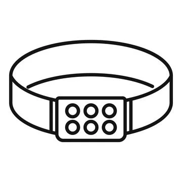 Headlamp flashlight for working in the dark with led lights icon outline Stock Illustration