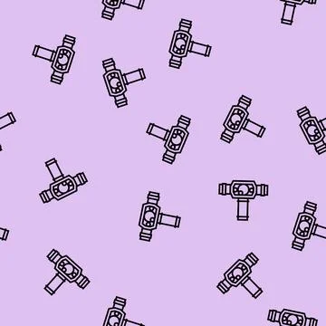 Headlamp lighting tool line seamless pattern Illustrazione stock