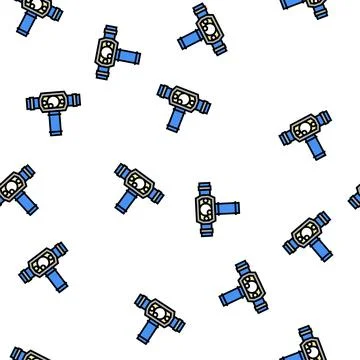 Headlamp lighting tool vector seamless pattern Illustrazione stock