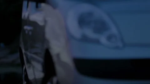 Headlamp turning on during car presentation, transport technology, parking Stock Footage 87225975