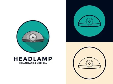 Headlamp Vector Logo and Icon, Doctor Headlamp vector Illustration Stock Illustration