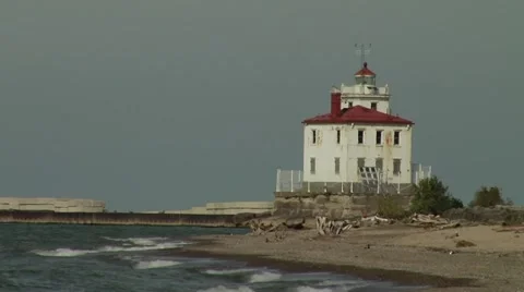 Headlands Beach State Park Lighthouse and Beach Video stock 43794407