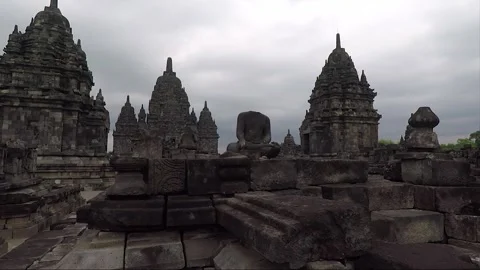 Headless Buddha Statue, Sewu Temple Compound, Java, Indonesia Stock Footage 285232879