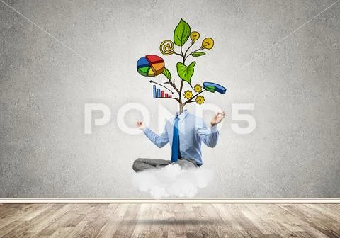 Headless businessman meditating Stock Photos