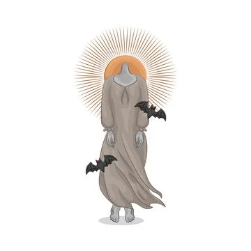 Headless Ghost Illustration Stock Illustration