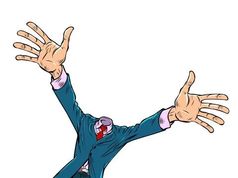 Headless pattern joy greeting man hugs, friendly meeting, good friend Stock Illustration