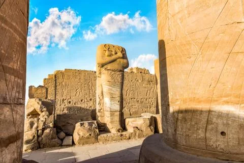 Headless statue in Karnak Temple Stock Photos