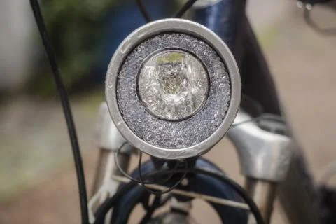Headlight of a bicycle Foto stock