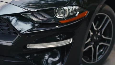 Headlight of a car Stock Footage 244039275