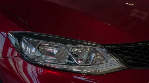 Headlight of the car Tiida Stock Footage 62681832
