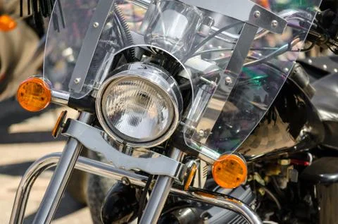 Headlight chopper motorcycle closeup Foto stock