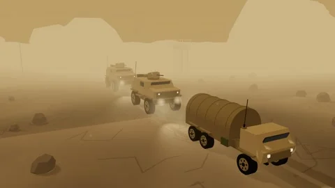 Headlight column in highland dust storm Video stock 342255684