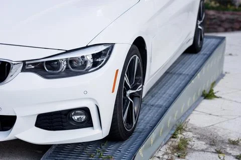 Headlight front view of BMW Stock Photos