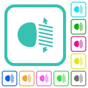 Headlight level adjustment vivid colored flat icons Stock Illustration