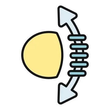 Headlight leveling system adjusting light beam icon Stock Illustration