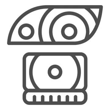 Headlight line icon. Lamp vector illustration isolated on white. Car light Stock Illustration