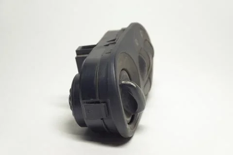 Headlight main switch control on white background, close-up Stock Photos