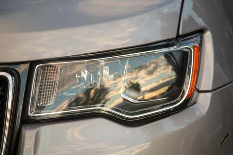 The headlight of a modern car Stock Photos